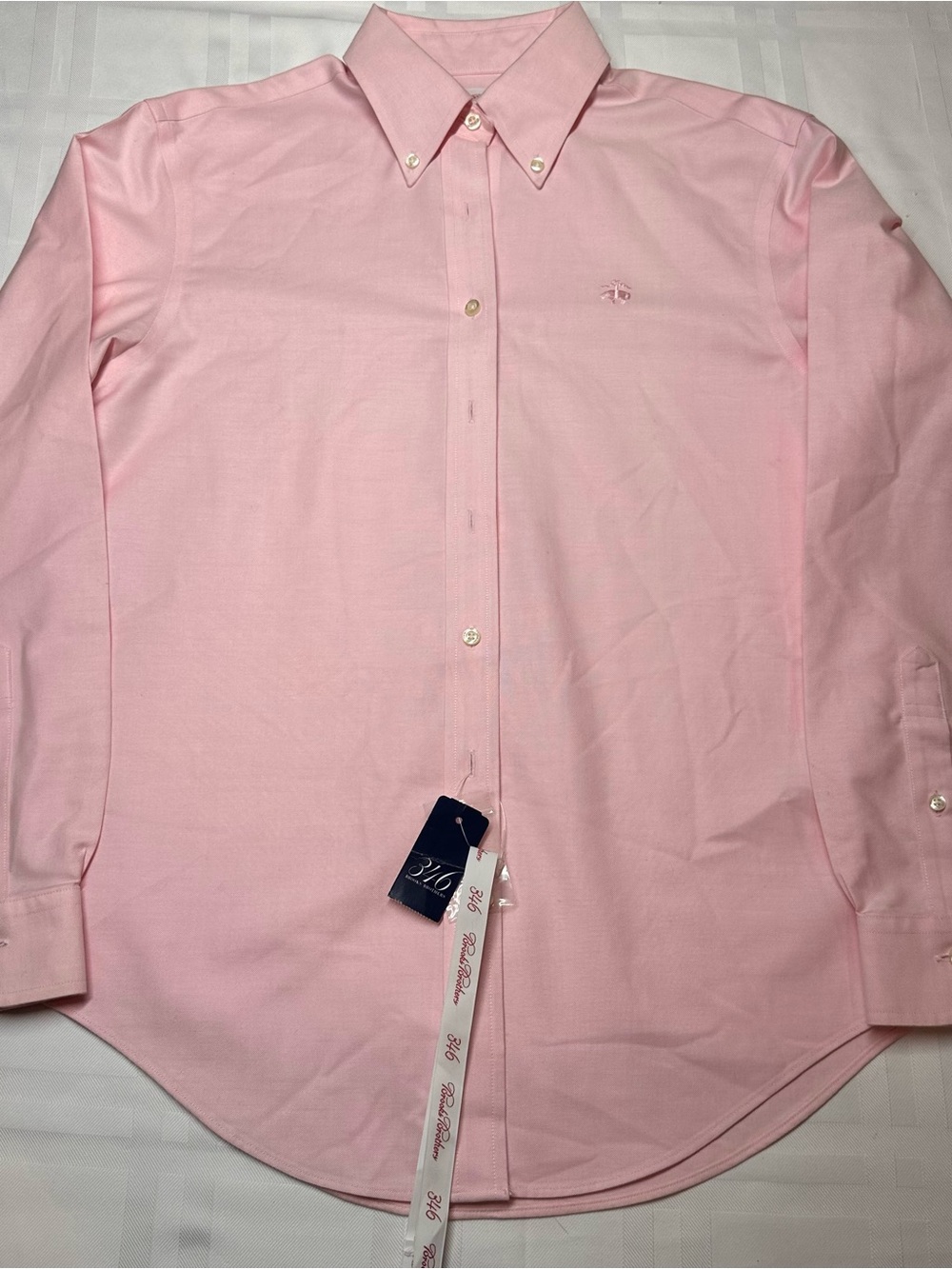 NWT Brooks Brothers 346 Pink Non-Iron Oxford Dress Shirt Size 10